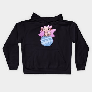 Pastel Goth Axolotl Astronaut Kawaii Kids Hoodie